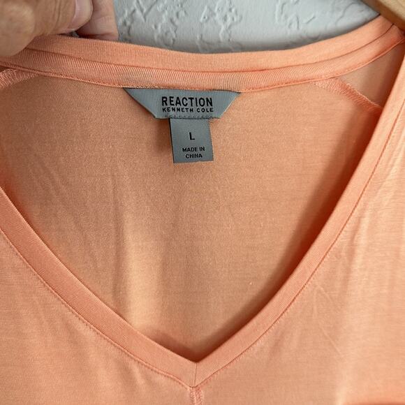 NEW Kenneth Cole Reaction Orange Rayon Blouse Pocket Large - Picture 5 of 8